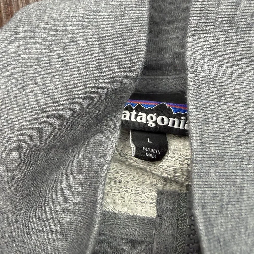 Patagonia Pullover Sweater L Men's 1/4 Zip Pockets Gray Tie Waist - Picture 4 of 6